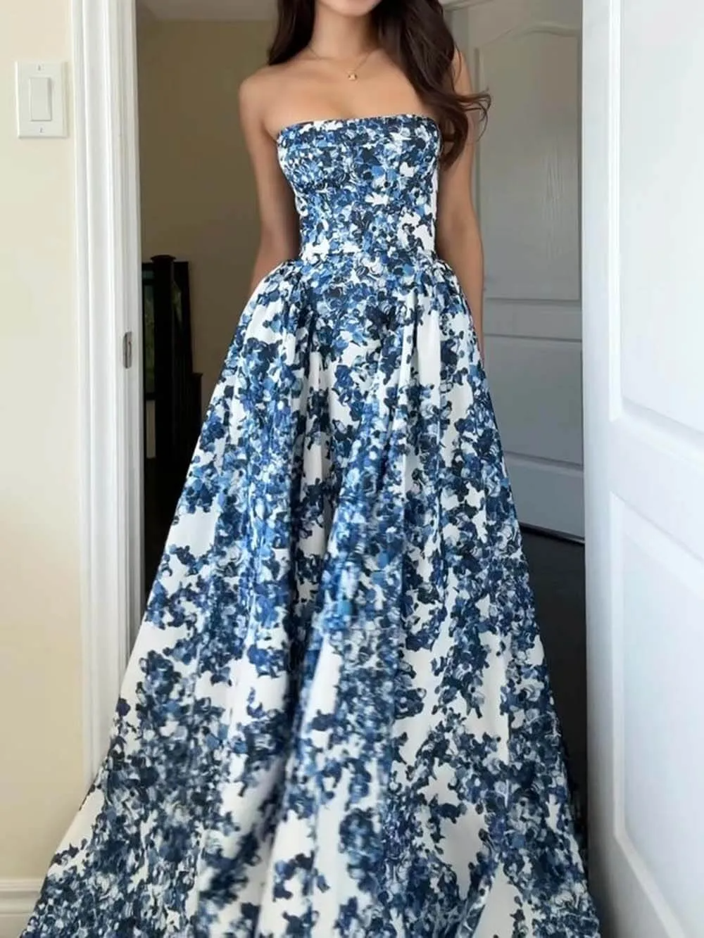 Hailey - Hydrangea Printed Maxi Dress