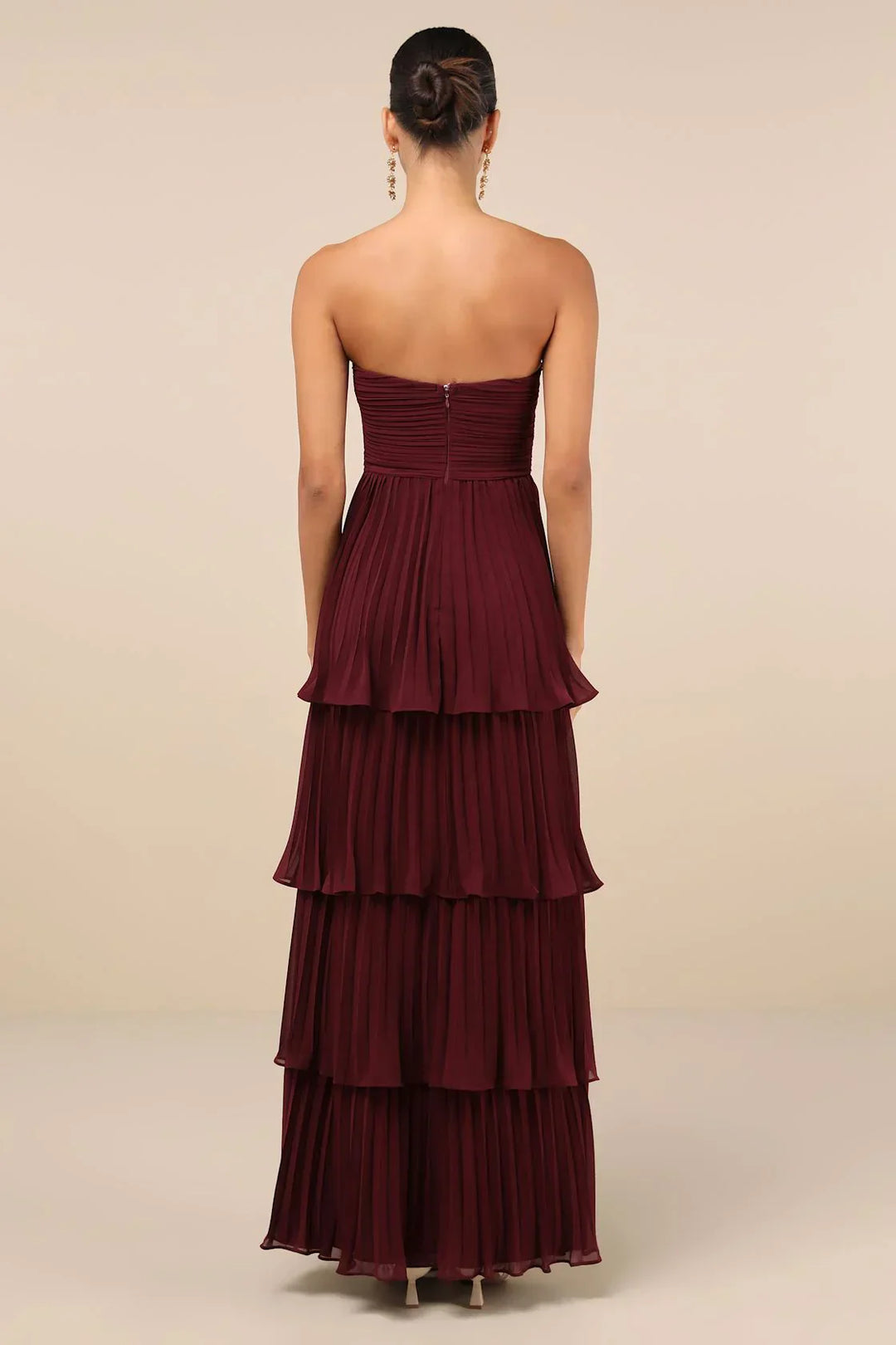 Penelope - Plum Pleated Maxi Dress