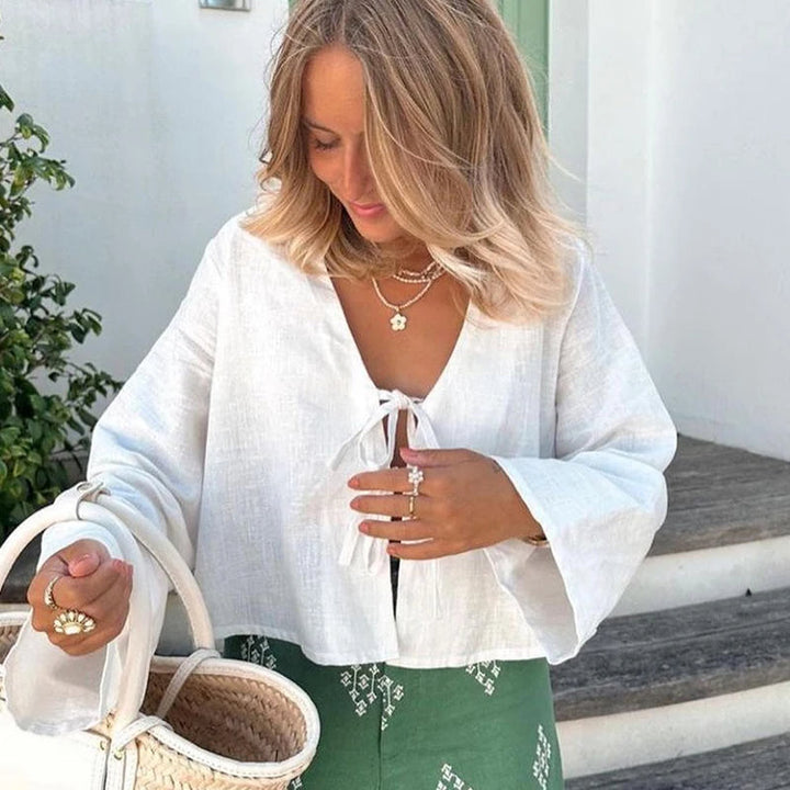 Always On The Go Linen Blouse