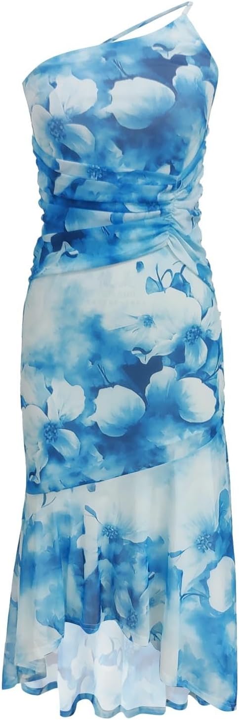 Ciara - Asymmetrical Floral Midi Dress