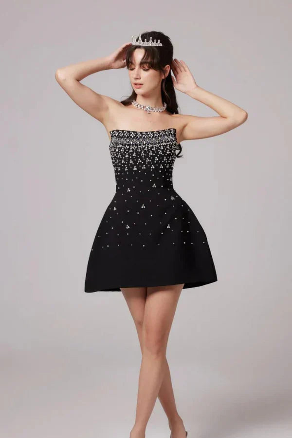 Nikki - Rhinestone Embellished Mini Dress