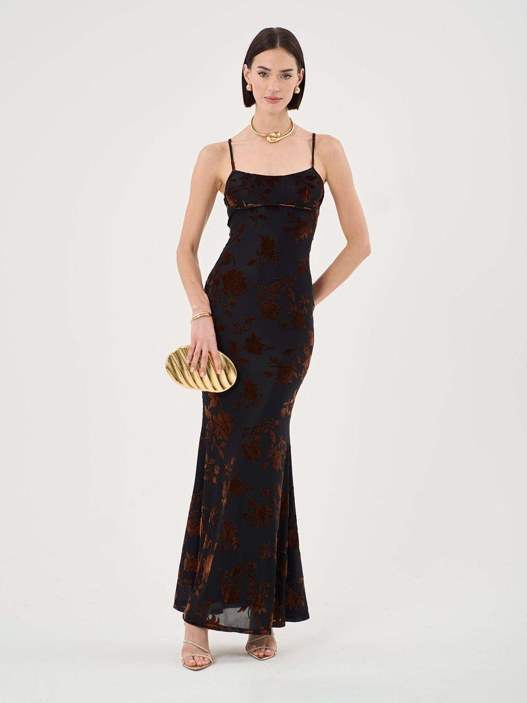 Estrella - Floral Burnout Maxi Dress