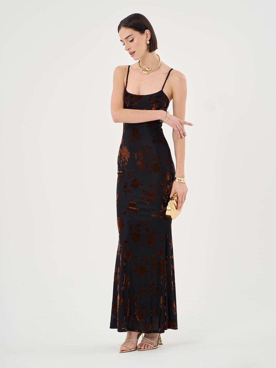 Estrella - Floral Burnout Maxi Dress