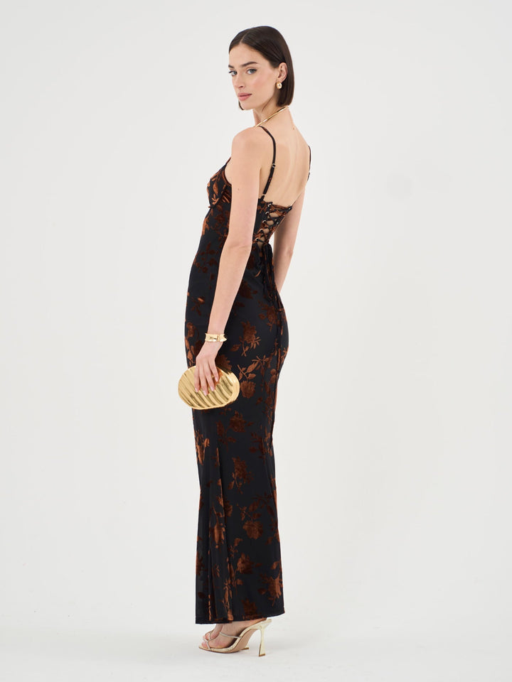 Estrella - Floral Burnout Maxi Dress