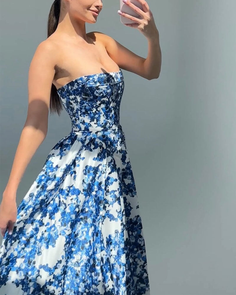 Hailey - Hydrangea Printed Maxi Dress