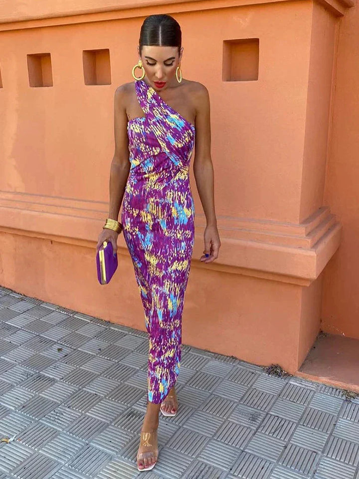 Lily Colorful Asymmetrical Maxi Dress