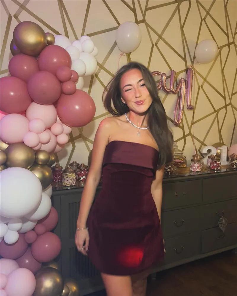 Maeve - Velvet Mini Dress