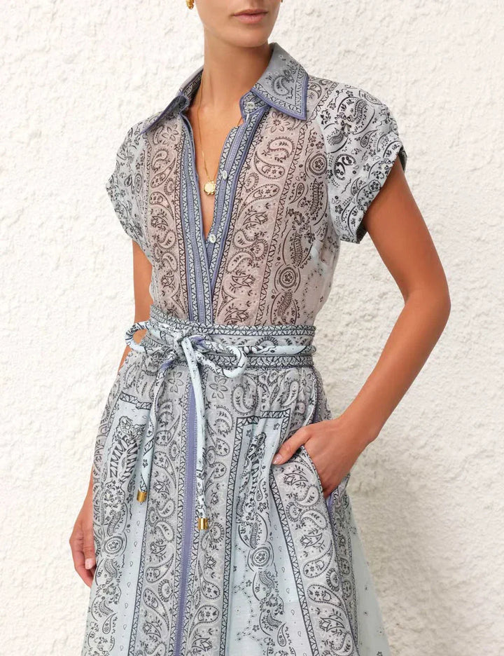 Aliyah - Elegant Paisley Maxi Dress